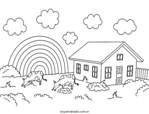 Gökkuşağı boyama sayfası – yaratıcılık, eğlenceli etkinlik