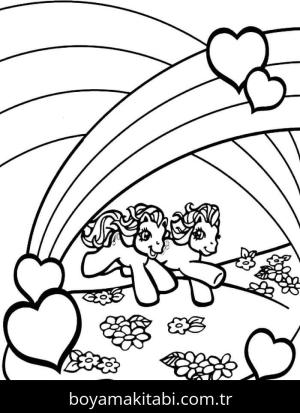 Gökkuşağı boyama sayfası – sanatsal çalışma, çocuklar için