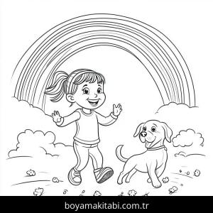Gökkuşağı boyama sayfası – boyama etkinliği, çocuk aktivitesi