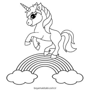 Gökkuşağı boyama sayfası – sanatsal çalışma, çocuklar için