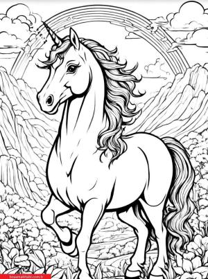 Gökkuşağı boyama sayfası, Rainbow coloring page, , 