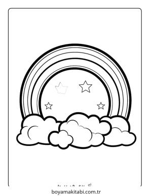Gökkuşağı boyama sayfası – renkli çizimler, okul öncesi