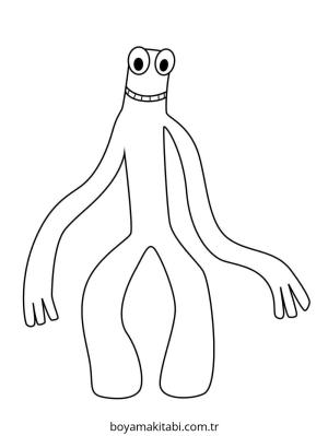 Gökkuşağı boyama sayfası – sevimli karakter, sanatsal çalışma