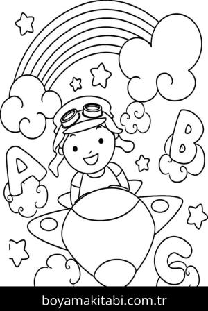Gökkuşağı boyama sayfası – keyifli zaman, renkli çizimler
