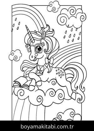 Gökkuşağı boyama sayfası – sanatsal çalışma, çocuklar için