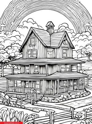 Gökkuşağı boyama sayfası, Rainbow coloring page, , 