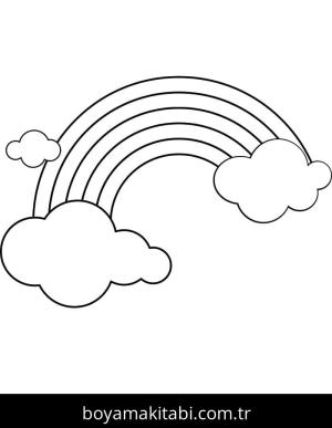 Gökkuşağı boyama sayfası – basit çizim, kolay boyama