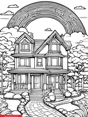 Gökkuşağı boyama sayfası, Rainbow coloring page, , 