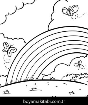 Gökkuşağı boyama sayfası – eğlenceli etkinlik, el becerilerini geliştirir