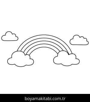 Gökkuşağı boyama sayfası – çocuklar için, çizgi film temalı