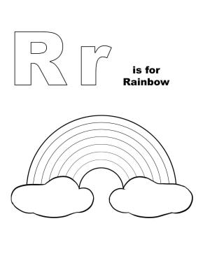 Gökkuşağı boyama sayfası, Rainbow coloring page, R Gökkuşağı Içindir, 