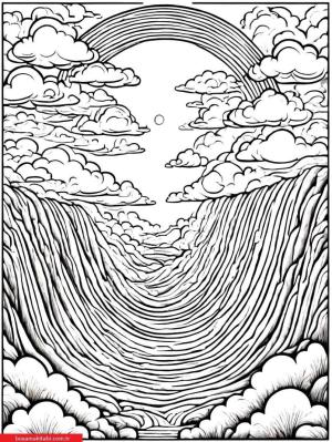 Gökkuşağı boyama sayfası, Rainbow coloring page, , 