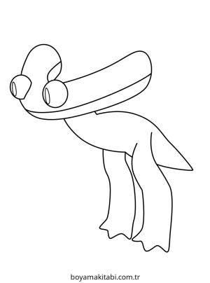 Gökkuşağı boyama sayfası – sevimli karakter, sanatsal çalışma