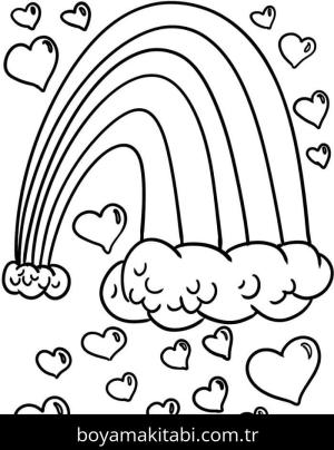 Gökkuşağı boyama sayfası – sevimli karakter, sanatsal çalışma
