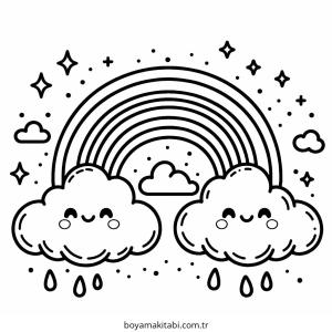 Gökkuşağı boyama sayfası – evde etkinlik, ücretsiz yazdır
