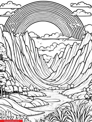 Gökkuşağı boyama sayfası, Rainbow coloring page, , 