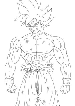 Goku Ultra İçgüdü boyama sayfası,  coloring page, Dragon Ball’dan Goku Ultra İçgüdü, 