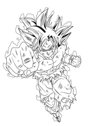 Goku Ultra İçgüdü boyama sayfası,  coloring page, Çocuklar İçin Goku Ultra İçgüdü, 