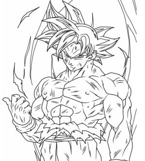 Goku Ultra İçgüdü boyama sayfası,  coloring page, Goku Ultra İçgüdü Kızgın, 