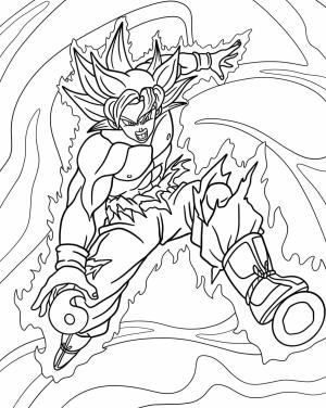 Goku Ultra İçgüdü boyama sayfası,  coloring page, Goku Ultra İçgüdü Dövüşü, 