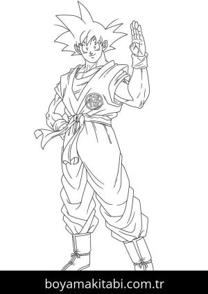 Son Goku boyama sayfası – okul öncesi, evde etkinlik