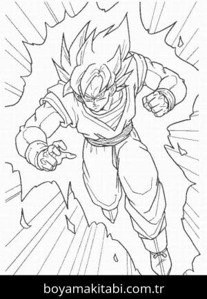 Son Goku boyama sayfası – renkli çizimler, okul öncesi