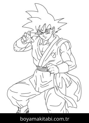 Son Goku boyama sayfası – renkli çizimler, okul öncesi