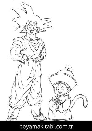 Son Goku boyama sayfası – renkli çizimler, okul öncesi