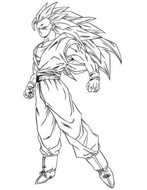 Son Goku boyama sayfası,  coloring page, Goku Super Saiyan ss3, 