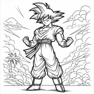 Son Goku boyama sayfası,  coloring page, Goku Sahnesi, 