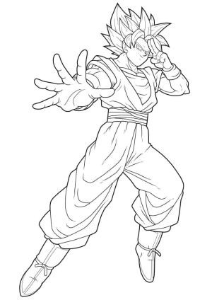 Son Goku boyama sayfası,  coloring page, Dragon Ball Z’den Goku’yu çiz, 