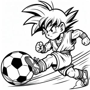 Son Goku boyama sayfası,  coloring page, Goku Futbol Oynuyor’u çiz, 