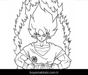 Son Goku boyama sayfası – boyama etkinliği, çocuk aktivitesi