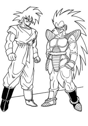 Son Goku boyama sayfası,  coloring page, Goku ve Raditz’i çiz, 