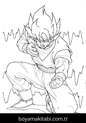 Son Goku boyama sayfası – eğitici aktivite, yaratıcılık