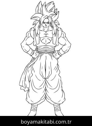Son Goku boyama sayfası – çocuk aktivitesi, PDF indir