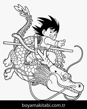 Son Goku boyama sayfası – basit çizim, kolay boyama