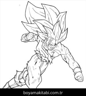 Son Goku boyama sayfası – el becerilerini geliştirir, boyama çalışması