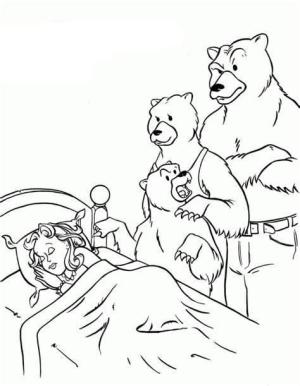 Goldi ve Ayıcık boyama sayfası,  coloring page, Goldie ve Ayı Resim, 