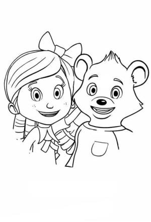 Goldi ve Ayıcık boyama sayfası,  coloring page, Goldie ve Ayı Resmini Yazdır, 