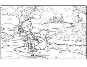 Goldi ve Ayıcık boyama sayfası,  coloring page, Goldie ve Ayı Anahattını Yazdır, 