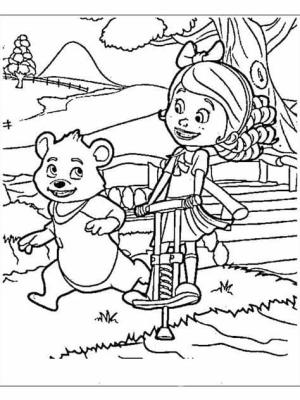 Goldi ve Ayıcık boyama sayfası,  coloring page, Ücretsiz Goldie ve Ayı Resim, 