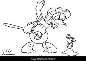 Golf boyama sayfası – sevimli karakter, sanatsal çalışma