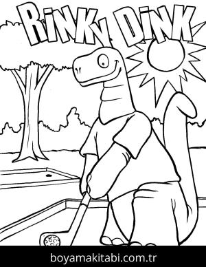 Golf boyama sayfası – çizgi film temalı, basit çizim