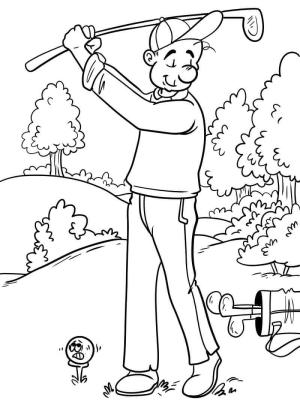 Golf boyama sayfası,  coloring page, Golfçü Oyunu, 