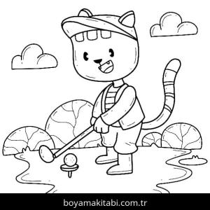 Golf boyama sayfası – kolay boyama, eğitici aktivite