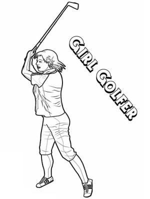 Golf boyama sayfası,  coloring page, Golfçü Kız, 