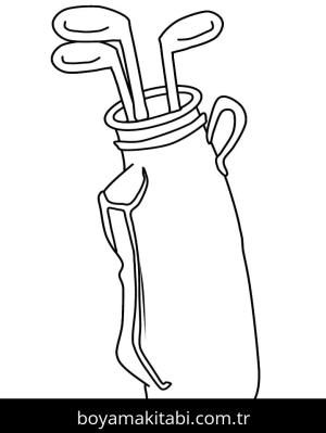 Golf boyama sayfası – çizgi film temalı, basit çizim