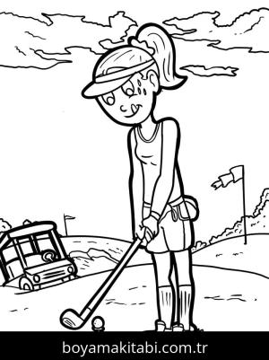 Golf boyama sayfası – boyama çalışması, yaratıcılığı geliştirir
