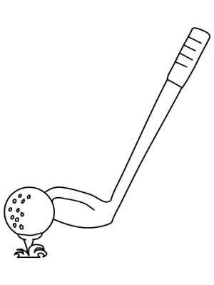 Golf boyama sayfası,  coloring page, Golf Kulübü ve Top, 